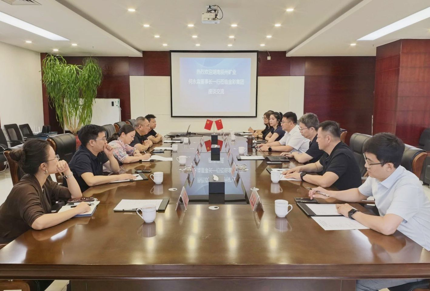 湖南辰州礦業董事長何永淼率隊回訪金彩集團深化戰略合作